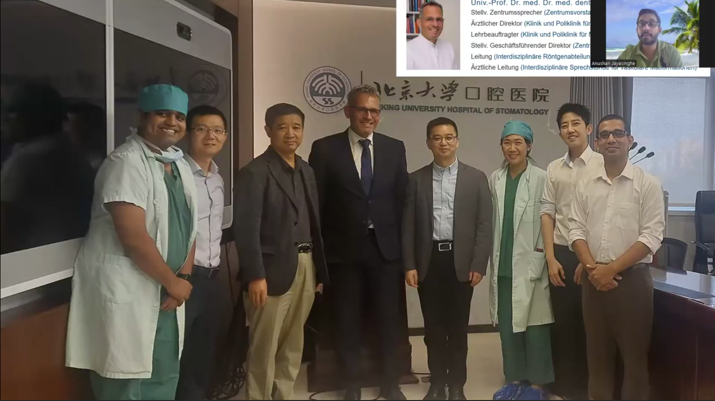 IAOMS Foundation Fellow with oral and maxillofacial surgery colleagues at Peking University Hospital of Stomatology in Beijing, China.